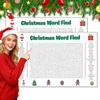 Erntedank Christmas Wortsuche Poster 31,5x20 Zoll Wandspiel Riesiges Weihnachts-Aktivitäten-Poster für Familien Weihnachtsspiel