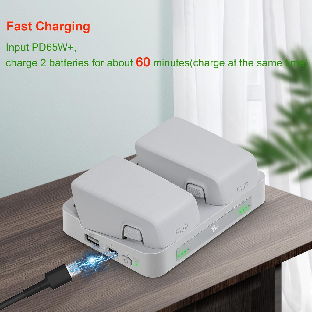 2-way Battery Charging Hub For DJI Flip Side By Side Fast Charger Butler Manager Power Bank For DJI Flip Drone Accessories