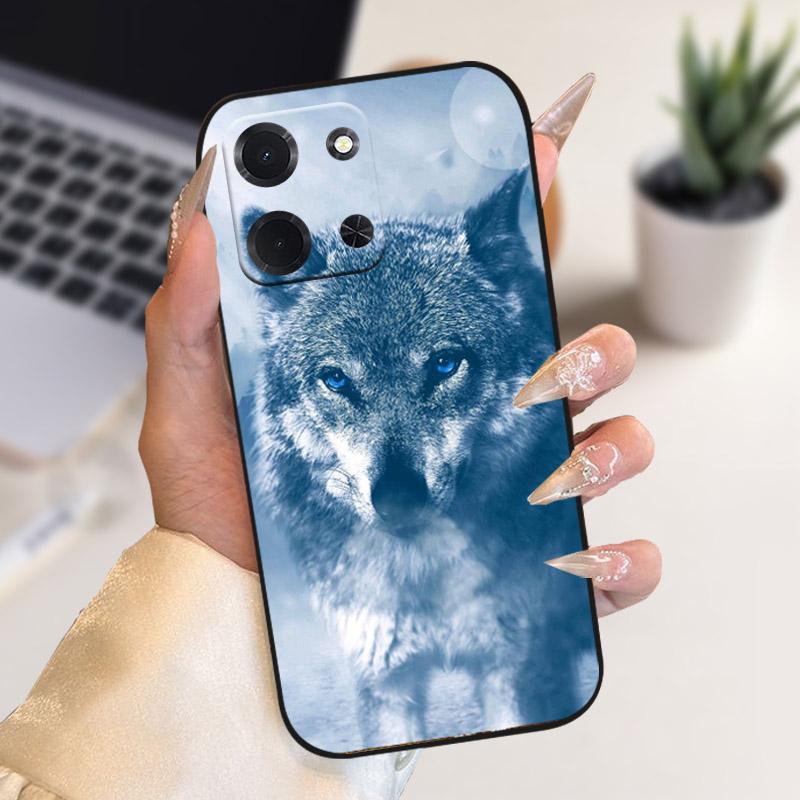 For Xiaomi Poco C85 5G Phone Case Luxury Lion Wolf Flower Printed Casing Soft Silicone TPU Back Cover For POCO C85 POCOC85 173mm