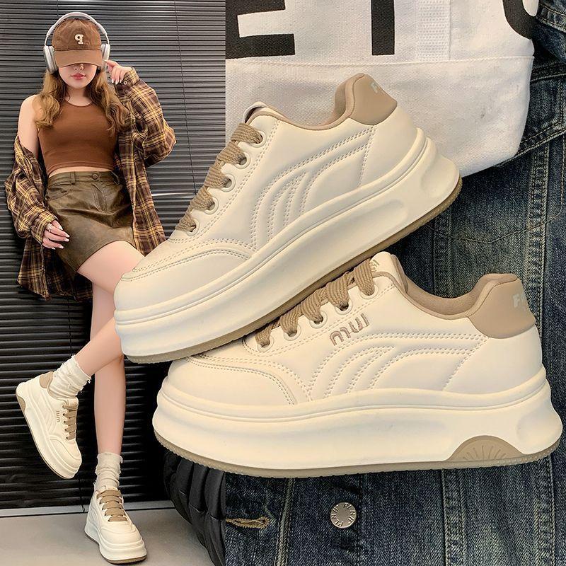 Zhao Ruth's same little white shoes for women's 2025 spring and summer new thick-soled versatile women's shoes increase the height of popular sports