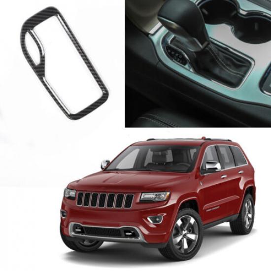 For Jeep Grand Cherokee 2016-2021 Gear Shift Panel Cover Trim Ring Bezels Carbon