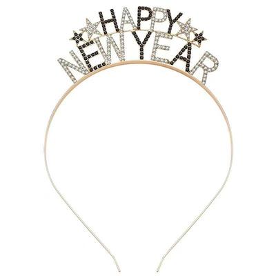 Strass 'Frohes Neues Jahr' Tropföl Stirnband - Festliches Party-Accessoire