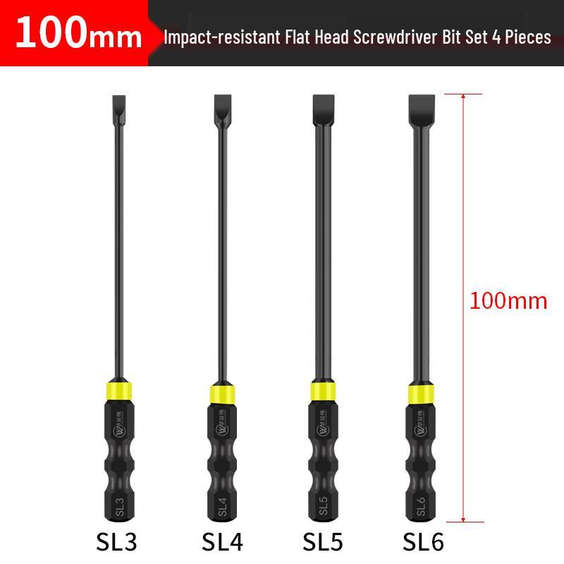 Impact-Resistant Slotted Drill & Screwdriver Bit for Electric and Pneumatic Tools