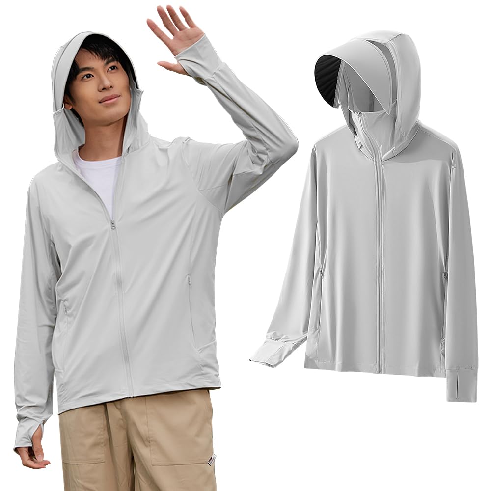 

Soulhapee Rash Recommended by Beauty UV Protection Hoodie for Men and Women Long Sleeve Hooded Rash Guard for Sun Protection and Body Perfect for