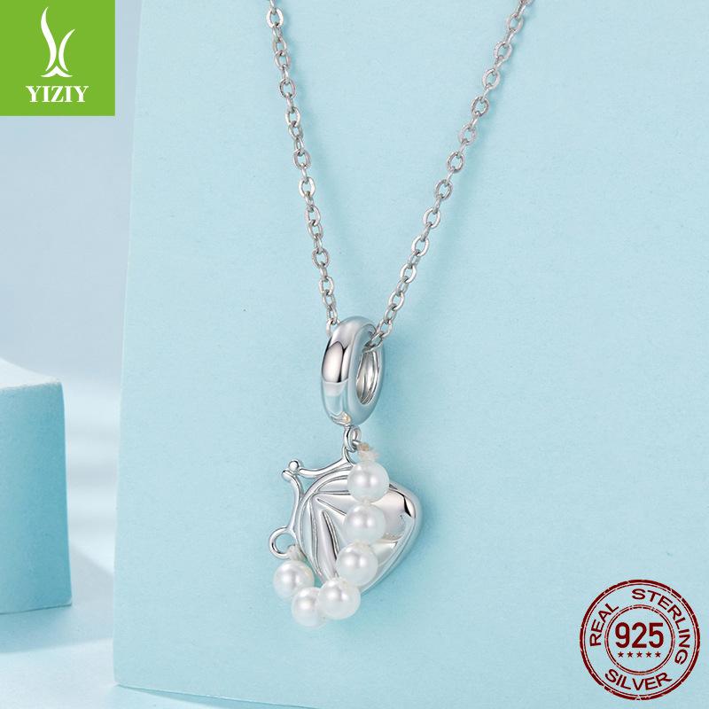 S925 Sterling Silver Bead Handbag Pendant Jewelry Accessories Elegance Temperament Charm Beads