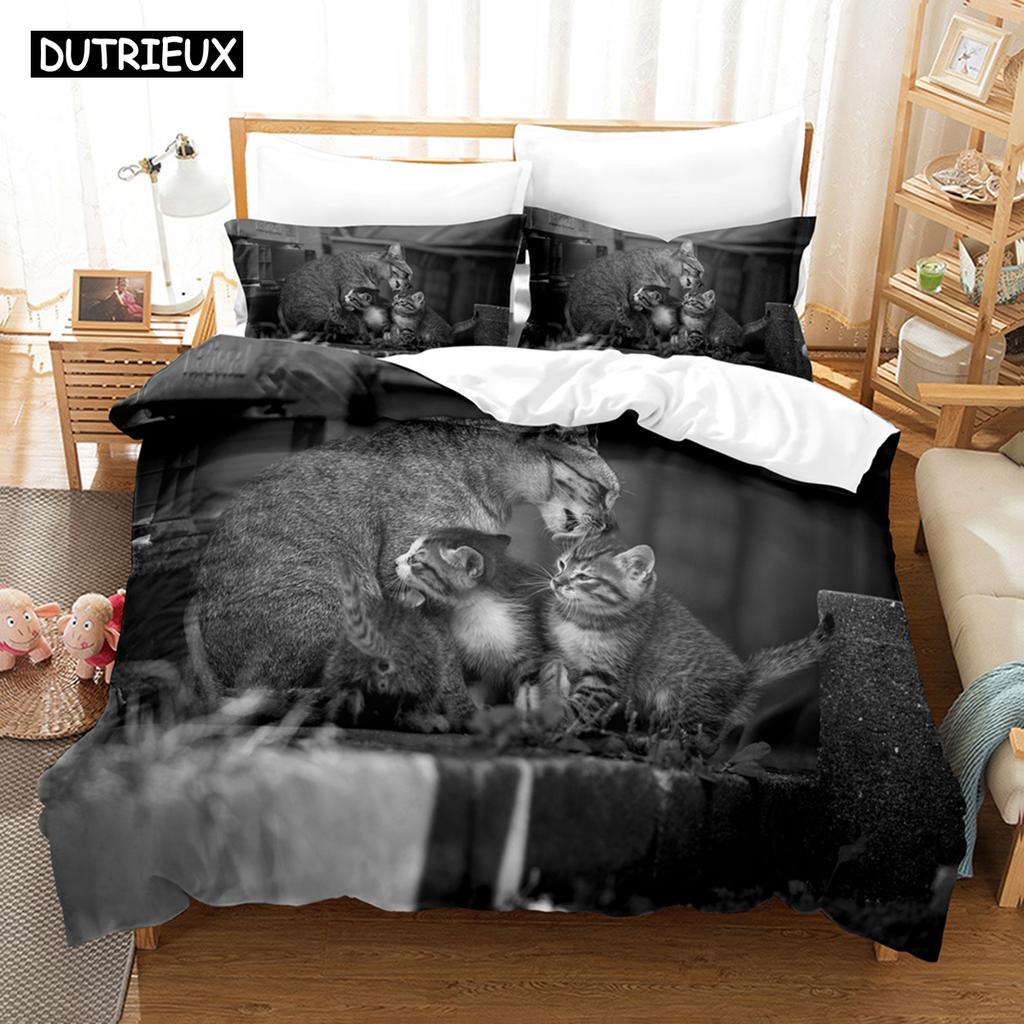 3D Cat Bedding Sets Duvet Cover Set With Pillowcase Twin Full Queen King Bedclothes Bed Linen