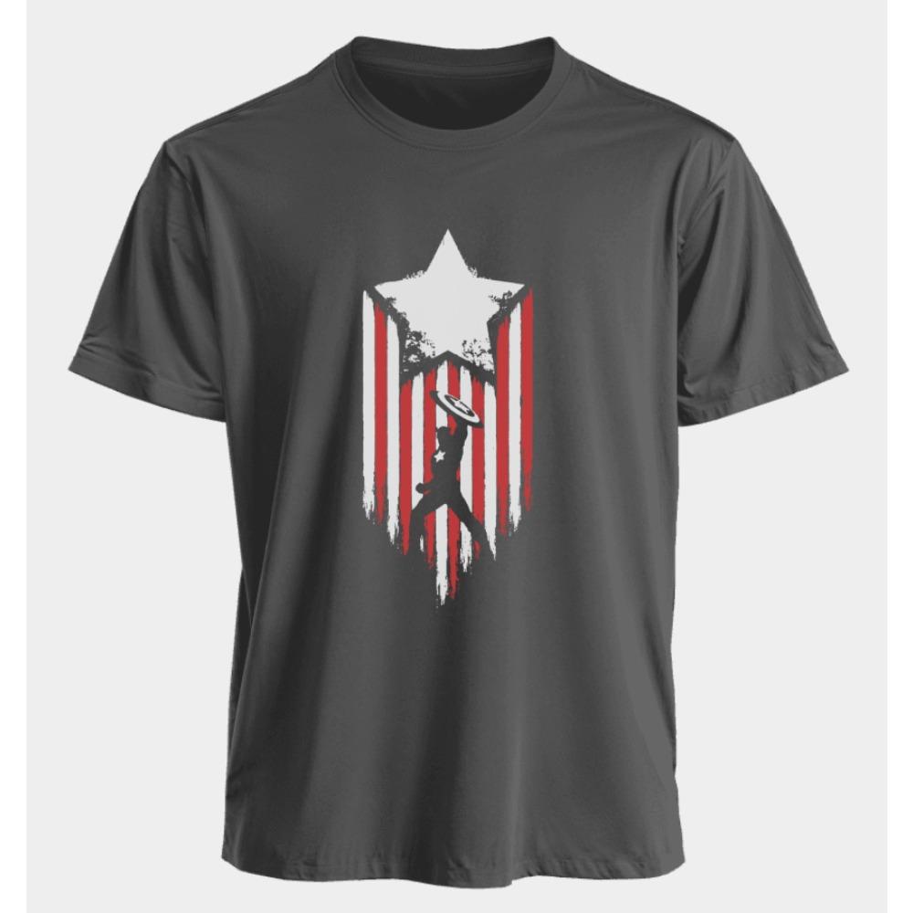 men's and women's T-shirts Captain America Summer Spring and Autumn new classic oversized sporty punk short-sleeved