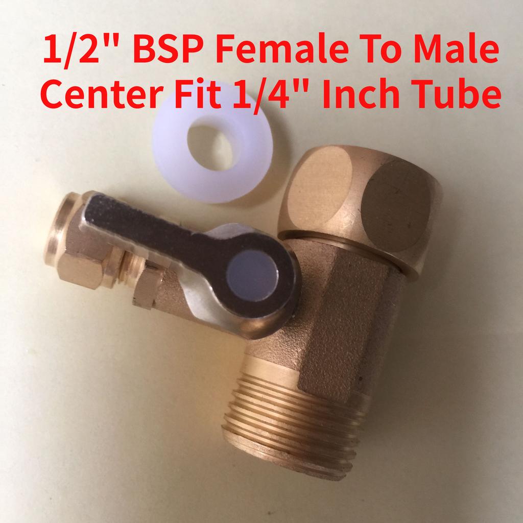1/4" 3/8" OD Tube Tap Shut off Ball Valve POM Quick Fitting Connector Tee Elbow Reducer Aquarium RO Water Filter Reverse Osmosis