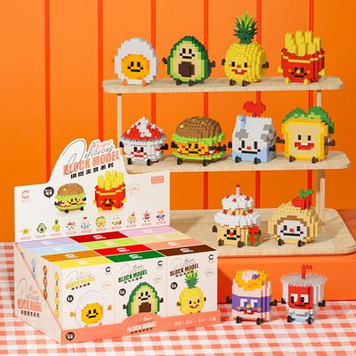 Lustige Mikropartikel-Bausteine der Happy Eat and Play-Serie Lebendige Avocado-Ananas-Lernspielzeuge für Kinder