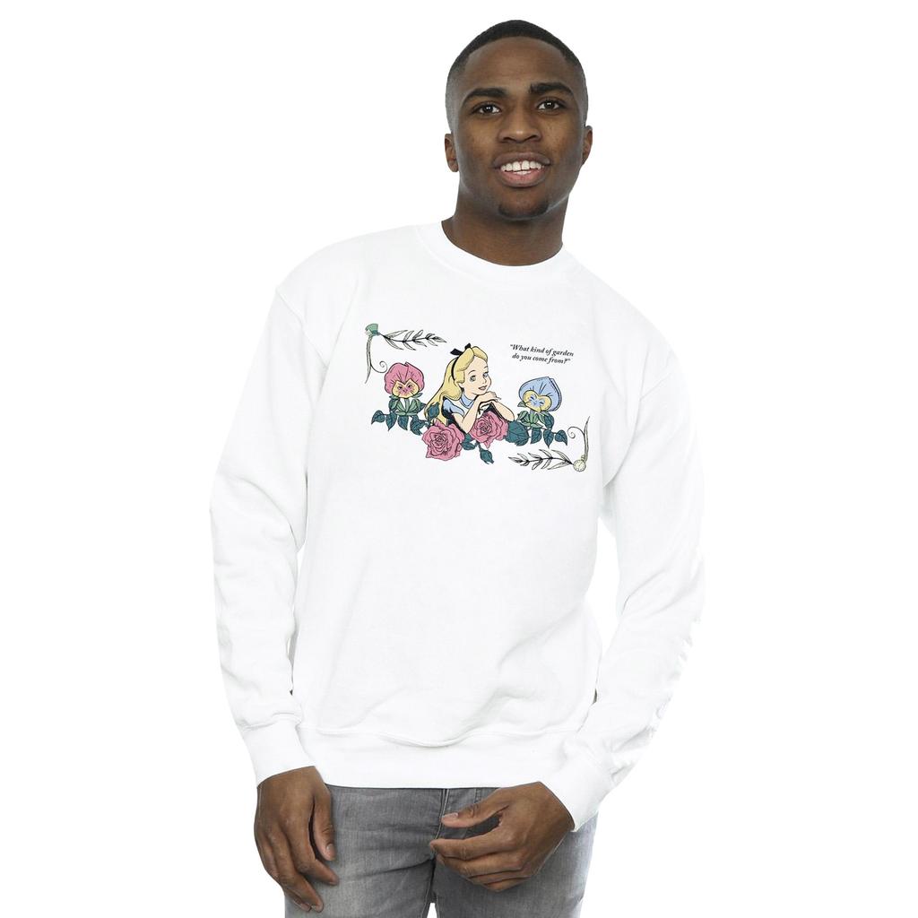 Disney Mens Alice In Wonderland What Kind Of Garden Sweatshirt