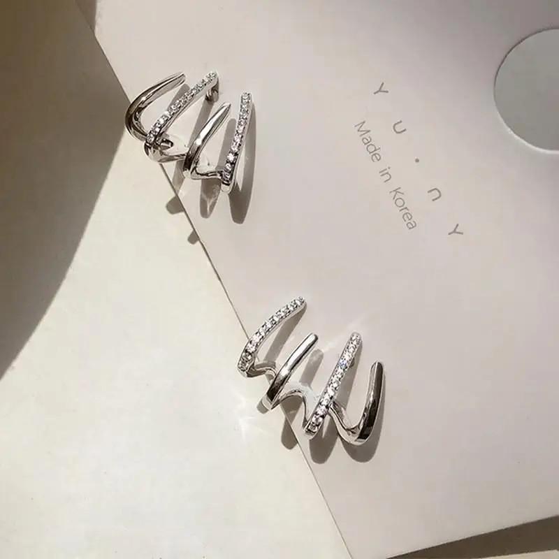 Korean Fashion Crystal Flower Earrings For Women Jewelry Trending New Luxury Women's Zircon Petal Earrings Accessories Gift