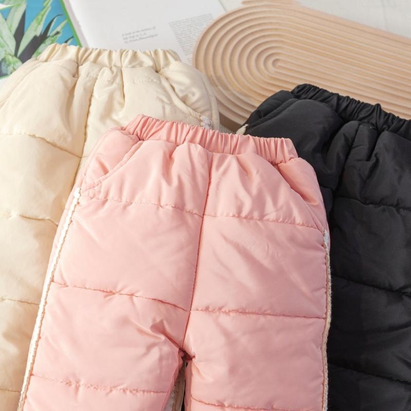 Children Padded Pants Winter Boys Girls Lambwool Thickened Trousers New Kids Bottoming Pants Toddler Velvet Warm Sweatpants