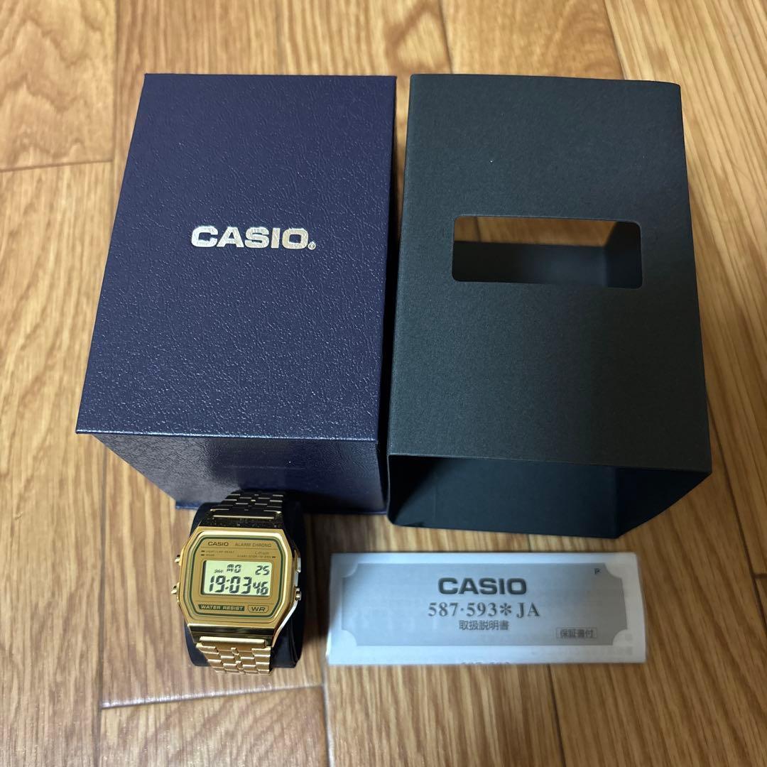 CASIO digital watch gold 587593 A158WEGV-9A