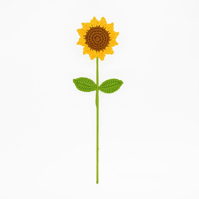 Hand-Knitted Wool Sunflower Bouquet: Perfect Graduation or Teacher's Day Gift