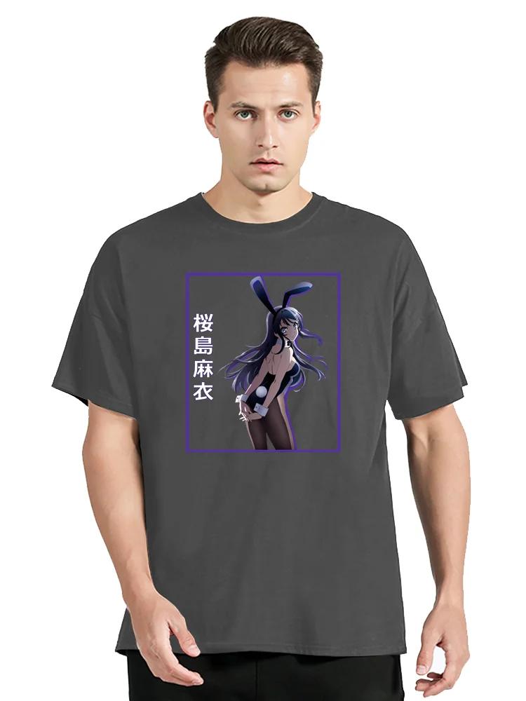 Men Rascal Does Not Dream of Bunny Girl Senpai Aobuta Anime T-Shirt Funny Tops Mai Sakurajima Cotton Tees Harajuku TShirt
