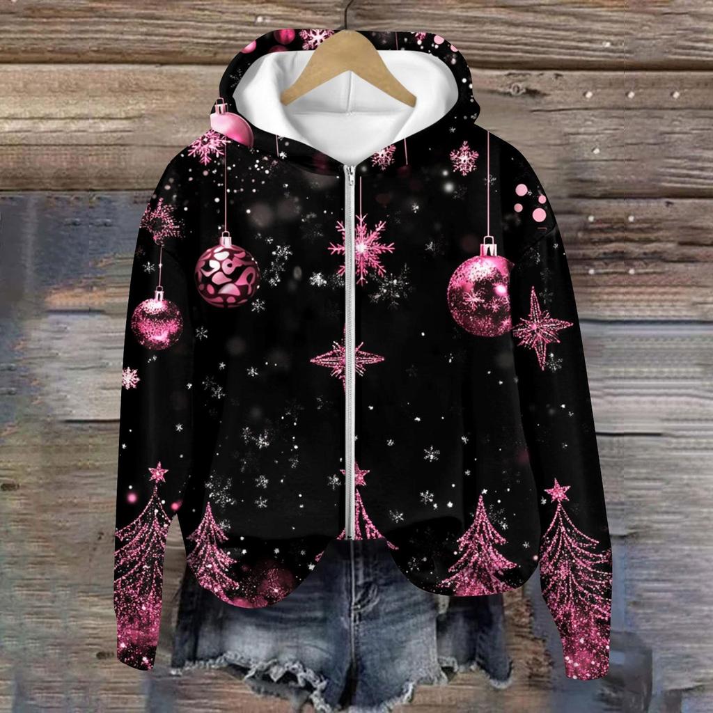 Jackets For Women Long Sleeve  Zip Up  Print Outerwear Casual Jackets