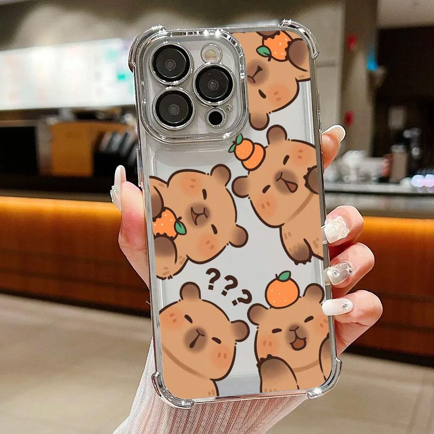 

Capybara Cartoon Animal For Samsung Galaxy A56 Silver Case A55 A54 A52 A53 A36 A34 A35 A33 A73 A26 A25 A16 A06 Clear Phone Cover Galaxy A05