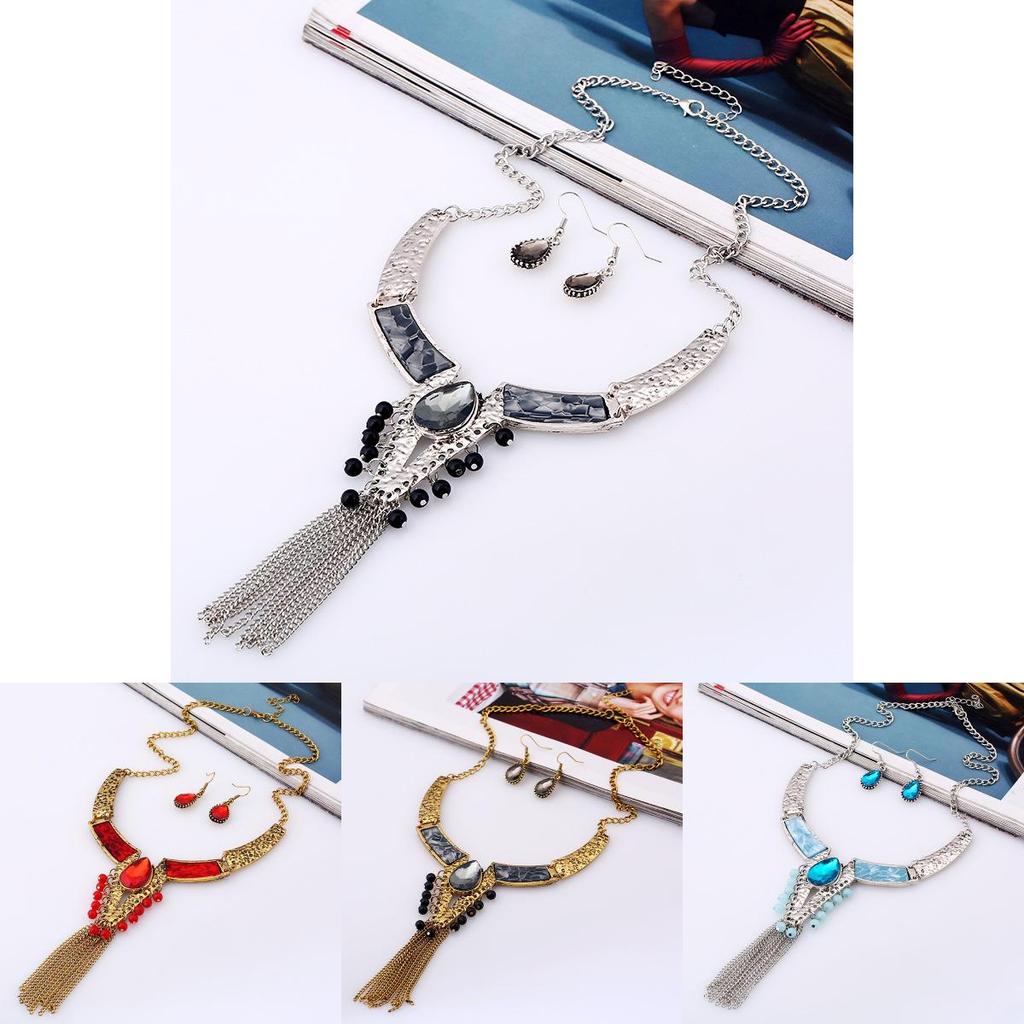 Gemstone Necklace With Geometric Design For Women Men Jewelry Accessories