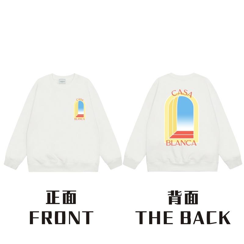 American Trendy Brand Casablanca Crew Neck Sweater Hoodie Men's Couple Ins Autumn and Winter Thickened Long-sleeved Women's T
