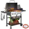 Gasgrill, BBQ-Grill, 4 Hauptbrenner, 1 Seitenbrenner, 1 Warmhalteplatte; 135 x 55 x 103 cm, Schwarz