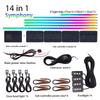 18/22 in 1 Car Hidden Ambient Light Neon Symphony RGB Rainbow Backlight Smoke Matt Black Acrylic Ambient Matt Lamp 12V Dual Zone