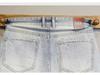 Men's Slim Light Blue Denim Workwear Shorts with Contrast Pockets