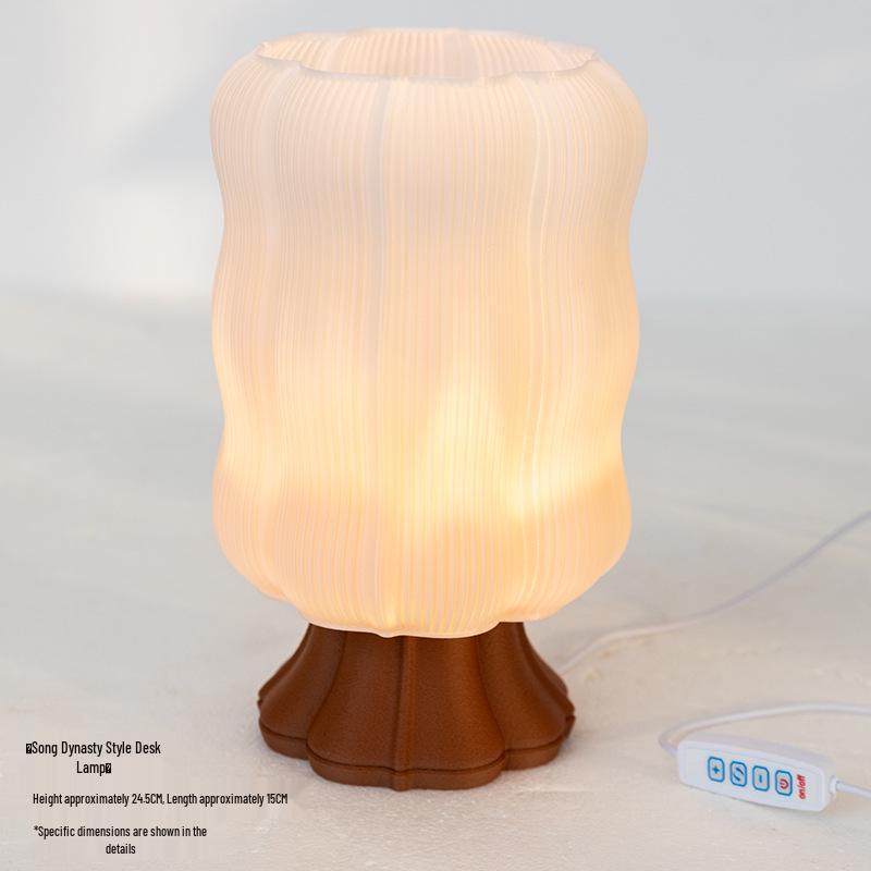 Ying Elegant Vintage Desk Lamp - Song Dynasty Inspired, Perfect for Master Bedroom or Dining Table.