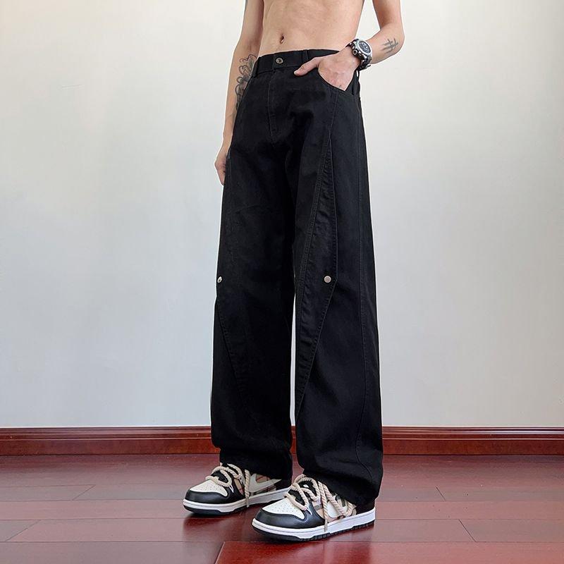 

JYL Men s Rivet Jeans Plus-Size Vintage Loose Slim Straight Denim Pants 7XL амарантовий