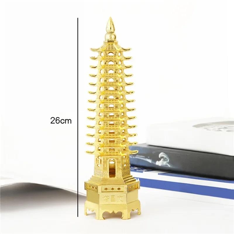 Hot sale Practical 3D Model Chinese Wenchang Pagoda Tower Crafts Statue Souvenir Home Decoration Metal Handicraft