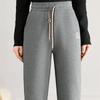 Winter Autumn Warm Women Pant Fashion High Waist Thick Loose Pants Solid Color All-Match Plush Sweatpants