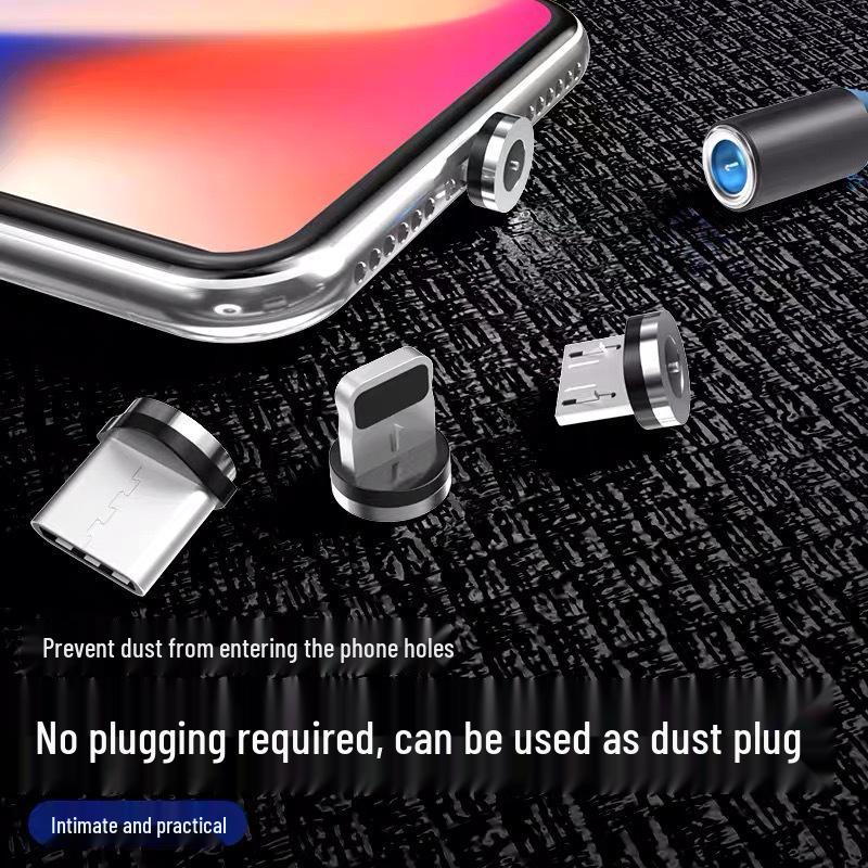 Nylon Magnetic 3-in-1 Charging Cable for Android, Apple, and Type-C Devices