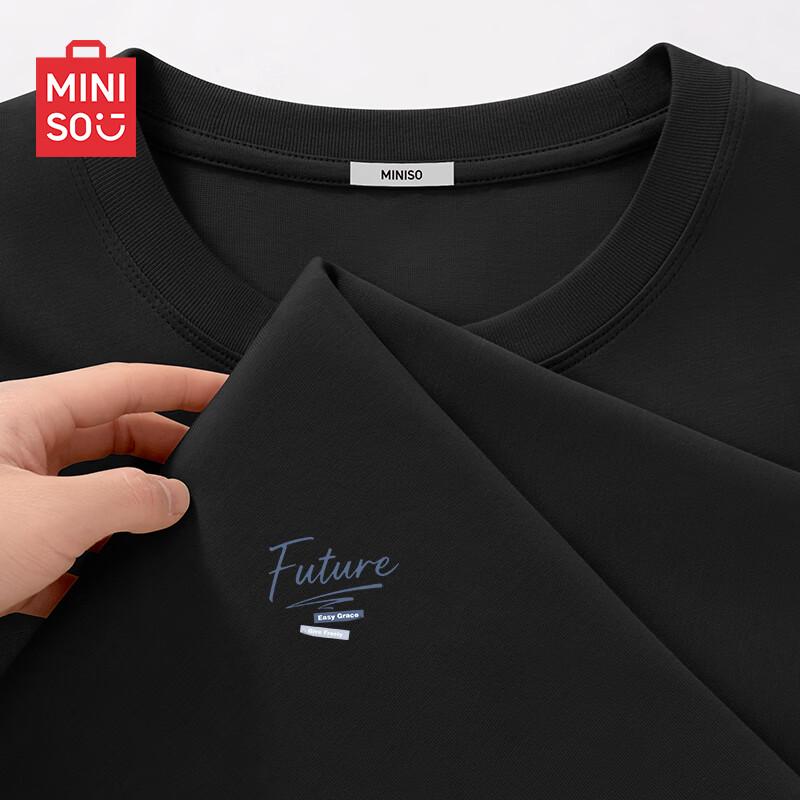 MINISO Men s Pure Cotton Loose Fit Crew Neck T-Shirt XL