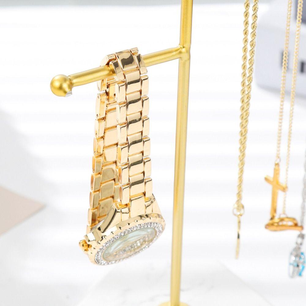 Metal Plated Ring Storage Rack Stable Base Jewelry Hanging Holder Retail Display