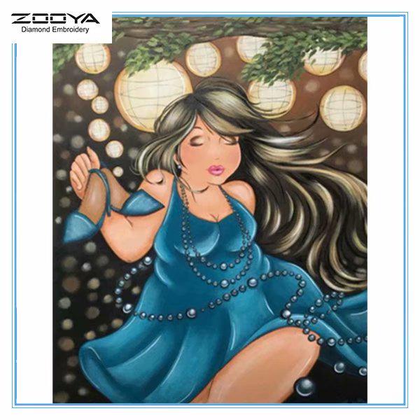 

ZOOYA 5D Полный дрель Алмазная картина Femmes Rondes Вышивка Крестом Мозаика Картина Домашний декор