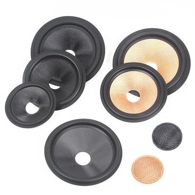 Součásti reproduktorů s kuželkou ze skleněných vláken: 4", 5", 6,5" s gumovým okrajem a 26,5mm protiprachovým krytem pro opravu