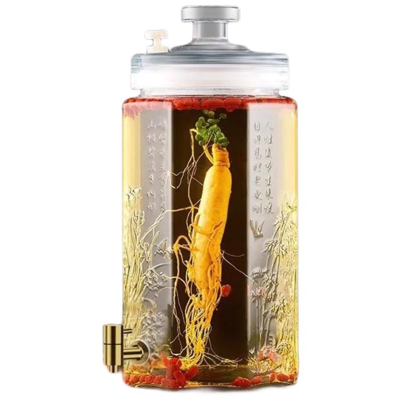 HANDUNYOU Sealed Glass Fermentation Jar with Faucet