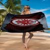 Flaming Heart Frankfurt Emblem Beach Towel Microfiber Beach Towel, Lightweight and Quick-Dry, for Summer Travel, Swimming Pool Fan Birthday Gift