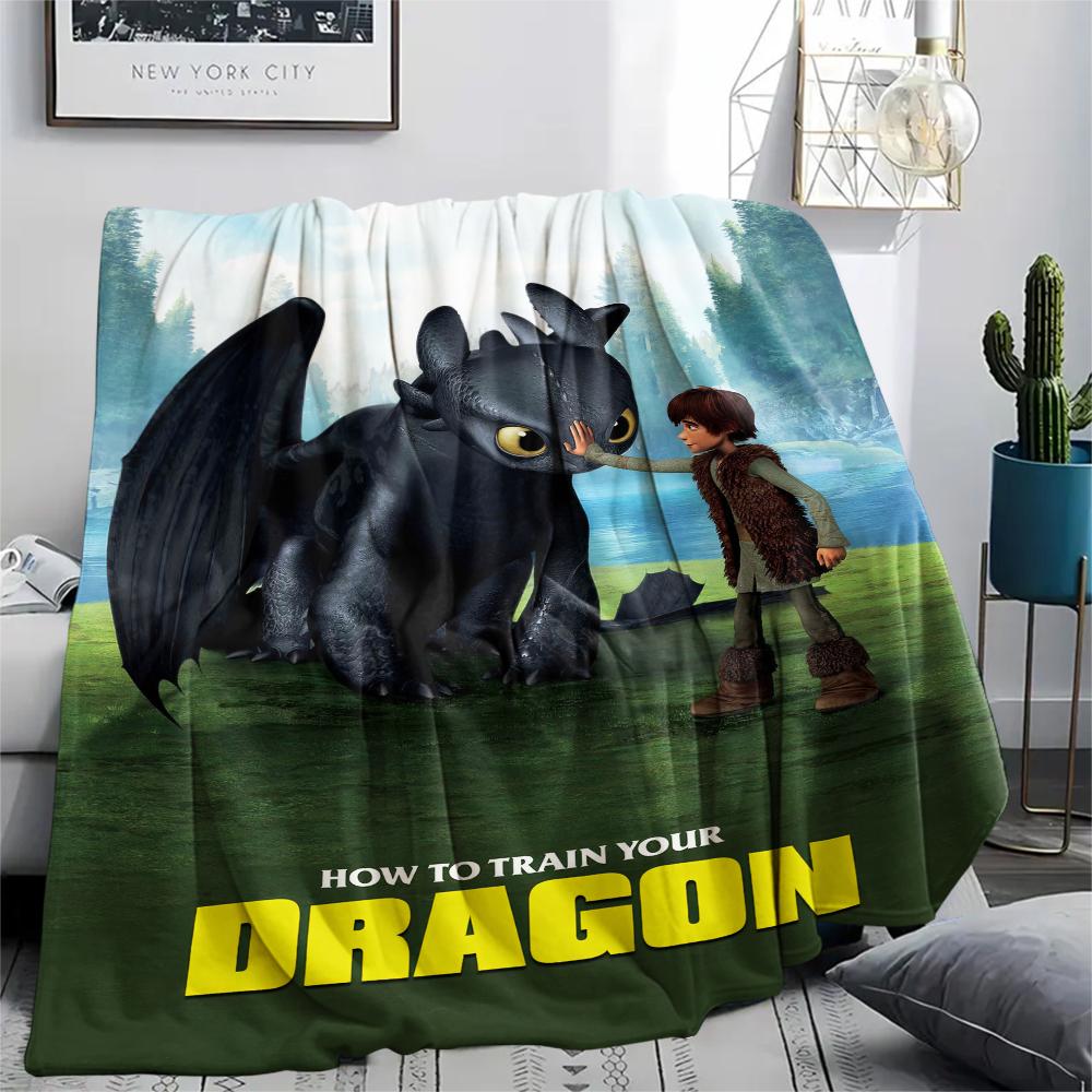 How To Train Your Dragon Hiccup & Toothless Flannel Blanket, High Quality Comfortable for All Seasons, Home Decor, Warmth and Comfort for Gifts.