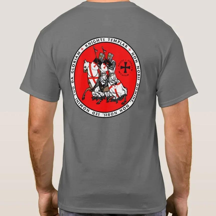 

Two Knights on One Horse Seal Templar Knights Symbol TShirt 100 Cotton ONeck Summer Short Sleeve Casual Mens Tshirt S