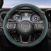 Suitable for Jeep Breathable Hole Leather Steering Wheel Cover Segmented Quick Release Design Non-Slip Durable Compass Renegade Wrangler  Grand C AMU1