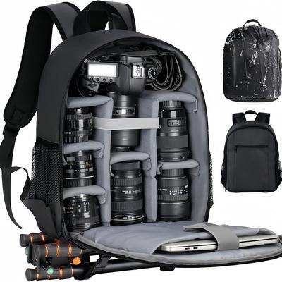 Waterproof Professional Camera Backpack with Rain Cover, Double Shoulder Design, and Laptop Compartment for Men and Women