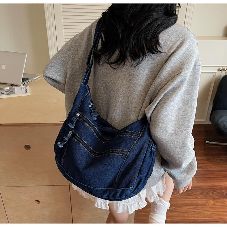 Denim Bag Women's Large-capacity New Summer Casual Shoulder Messenger Bag Niche Commuter Tote Bag