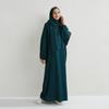 Muslimisches Abaya-Gebetskleid, einteiliges Kapuzen-Smoking-Ärmel, islamische Kleidung für Damen, Jilbab, Dubai, Saudi-Arabien, schwarze Robe, türkische Bescheidenheit