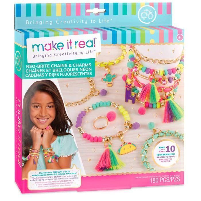 Jeu De Fabrication De Bracelets - Make It Real - Les Filles En Or/néon - 180 Pièces