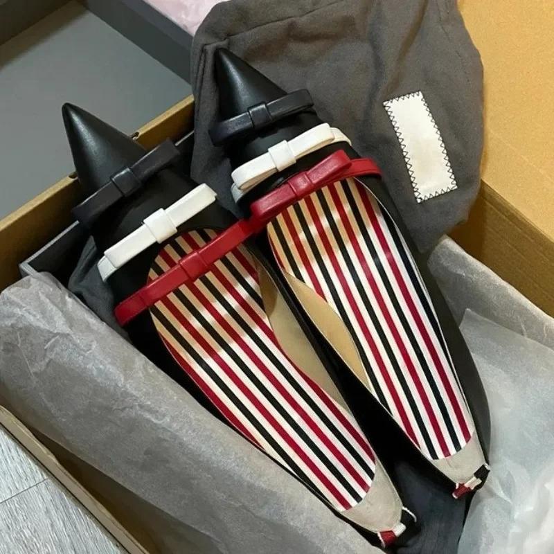 

Мода Мода Пэчворк Мелкие Плоские Дизайнерские Туфли Элегантный Острый Носок Туфли-Лодочки с Бантом Женские Комфортные Повседневные Офисные Туфли Zapatos Mujer 39 чёрный