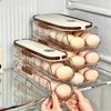 Auto Rolling Fridge Egg Organizer Kitchen Egg Holder for Fridge Space Saving Eggs Dispenser for Refrigerator Storager JAF239
