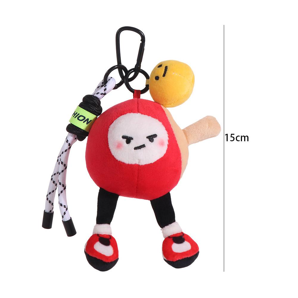 Flauschiger Tischtennis-Puppe Anhänger PP-Baumwolle Sport Plüsch Schlüsselanhänger Geburtstag Weihnachten Geschenk