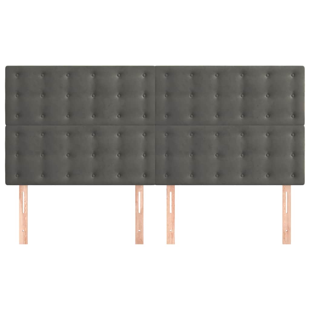 vidaXL Kopfteil Dunkelgrau 160 x 5 x 118/128 cm Samt