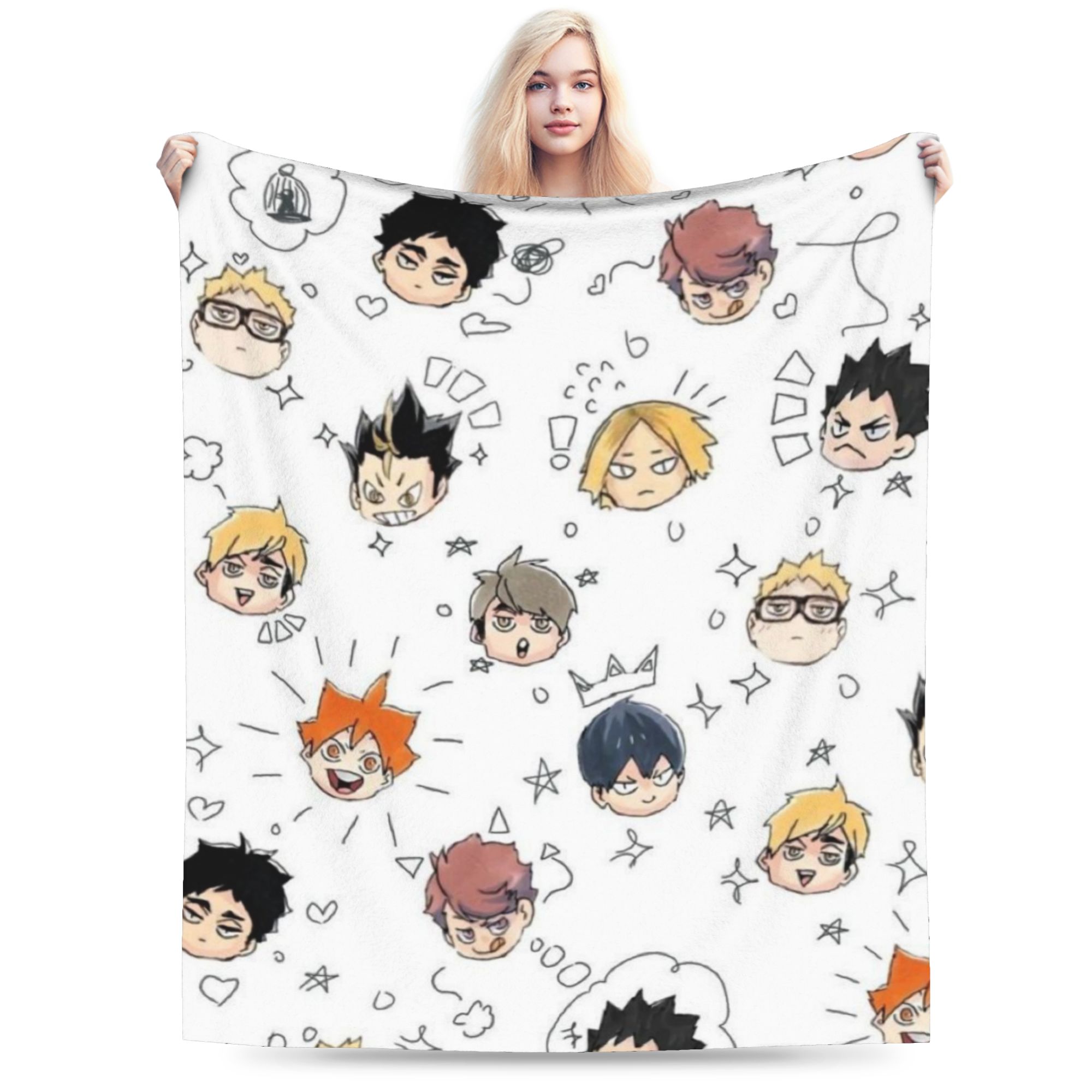 

Haikuu Japan manga Blankets Fleece Cozy Super Soft Throw Blankets for Bedding Bedspread 75cmx90cm