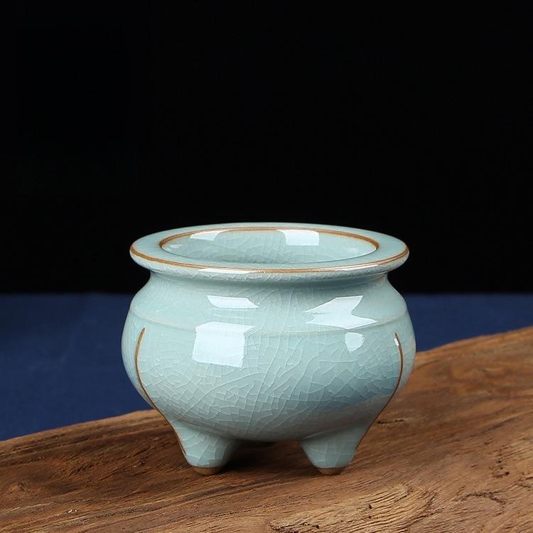 

Longquan Celadon Ge Kiln Crackle Glaze Stick Incense Burner Antique Style for Meditation Home Decor Aromatherapy Gift powder синього кольору